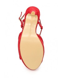 Красные замшевые босоножки на каблуке от Tulipano