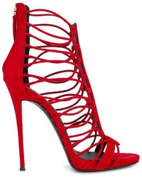 Женские красные замшевые босоножки от Giuseppe Zanotti Design