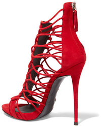 Женские красные замшевые босоножки от Giuseppe Zanotti