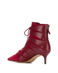 Красные замшевые ботильоны на шнуровке от Alexandre Birman