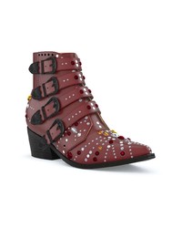 Красные замшевые ботильоны с украшением от Toga Pulla