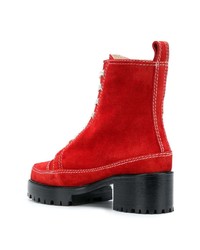 Красные замшевые ботильоны от Nicole Saldaña