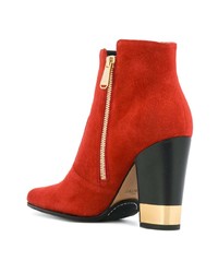 Красные замшевые ботильоны от Balmain