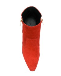 Красные замшевые ботильоны от Balmain