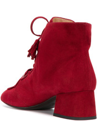 Красные замшевые ботильоны от Laurence Dacade