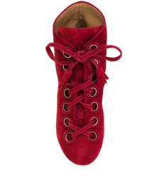 Красные замшевые ботильоны от Laurence Dacade