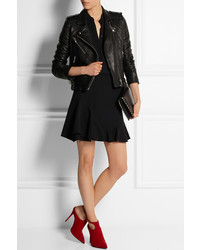 Красные замшевые ботильоны от Giuseppe Zanotti