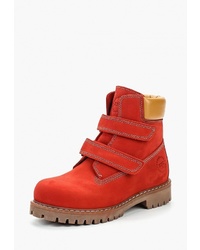Женские красные замшевые ботинки на шнуровке от Excavator