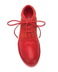 Женские красные замшевые ботинки на шнуровке от Marsèll