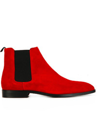 Красные замшевые ботинки челси