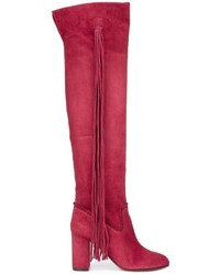 Женские красные замшевые ботинки от Aquazzura