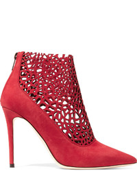 Женские красные замшевые ботинки от Jimmy Choo