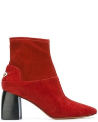 Женские красные замшевые ботинки от Tory Burch