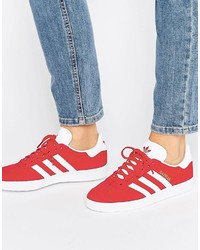 Женские красные замшевые высокие кеды от adidas