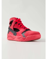 Мужские красные замшевые высокие кеды от Nike