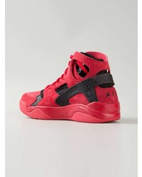 Мужские красные замшевые высокие кеды от Nike