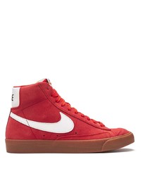 Мужские красные замшевые высокие кеды от Nike