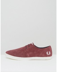 Мужские красные замшевые кеды от Fred Perry