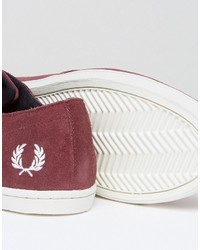 Мужские красные замшевые кеды от Fred Perry