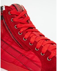 Мужские красные замшевые кеды от Diesel