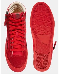 Мужские красные замшевые кеды от Diesel