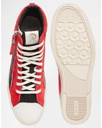 Мужские красные замшевые кеды от Diesel