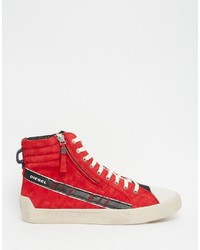 Мужские красные замшевые кеды от Diesel