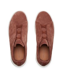 Мужские красные замшевые кроссовки от Zegna