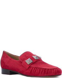 Женские красные замшевые лоферы от Valentino