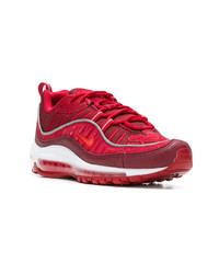 Мужские красные замшевые низкие кеды со змеиным рисунком от Nike