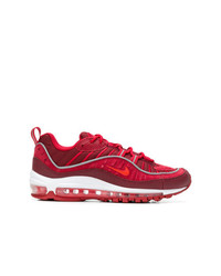 Мужские красные замшевые низкие кеды со змеиным рисунком от Nike