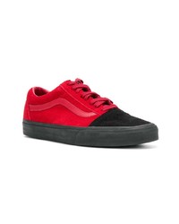 Мужские красные замшевые низкие кеды от Vans