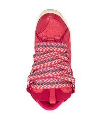 Мужские красные замшевые низкие кеды от Lanvin