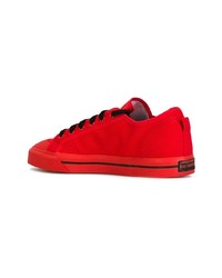 Мужские красные замшевые низкие кеды от Adidas By Raf Simons