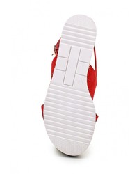 Красные замшевые сандалии на плоской подошве от Bellamica