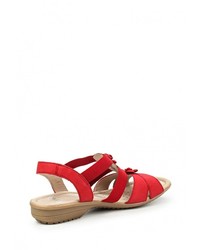 Красные замшевые сандалии на плоской подошве от Caprice