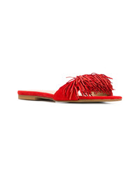 Красные замшевые сандалии на плоской подошве от Rebecca Minkoff
