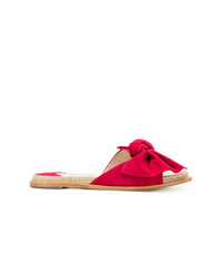 Красные замшевые сандалии на плоской подошве от Paloma Barceló