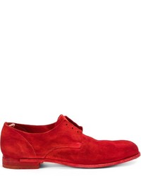 Красные замшевые туфли дерби от Officine Creative