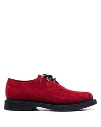 Красные замшевые туфли дерби от Saint Laurent