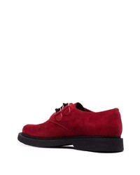 Красные замшевые туфли дерби от Saint Laurent