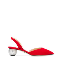 Красные замшевые туфли с украшением от Paul Andrew