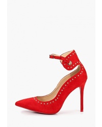 Красные замшевые туфли с шипами от Fiori&Spine