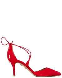 Красные замшевые туфли от Aquazzura