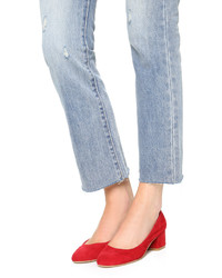 Красные замшевые туфли от Jeffrey Campbell