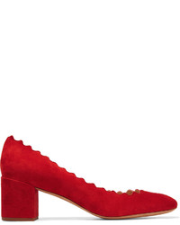 Красные замшевые туфли от Chloé