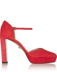 Красные замшевые туфли от Diane von Furstenberg