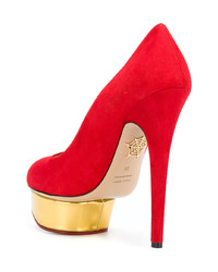 Красные замшевые туфли от Charlotte Olympia