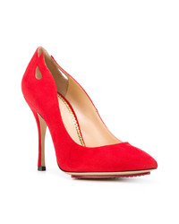 Красные замшевые туфли от Charlotte Olympia