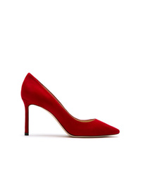 Красные замшевые туфли от Jimmy Choo